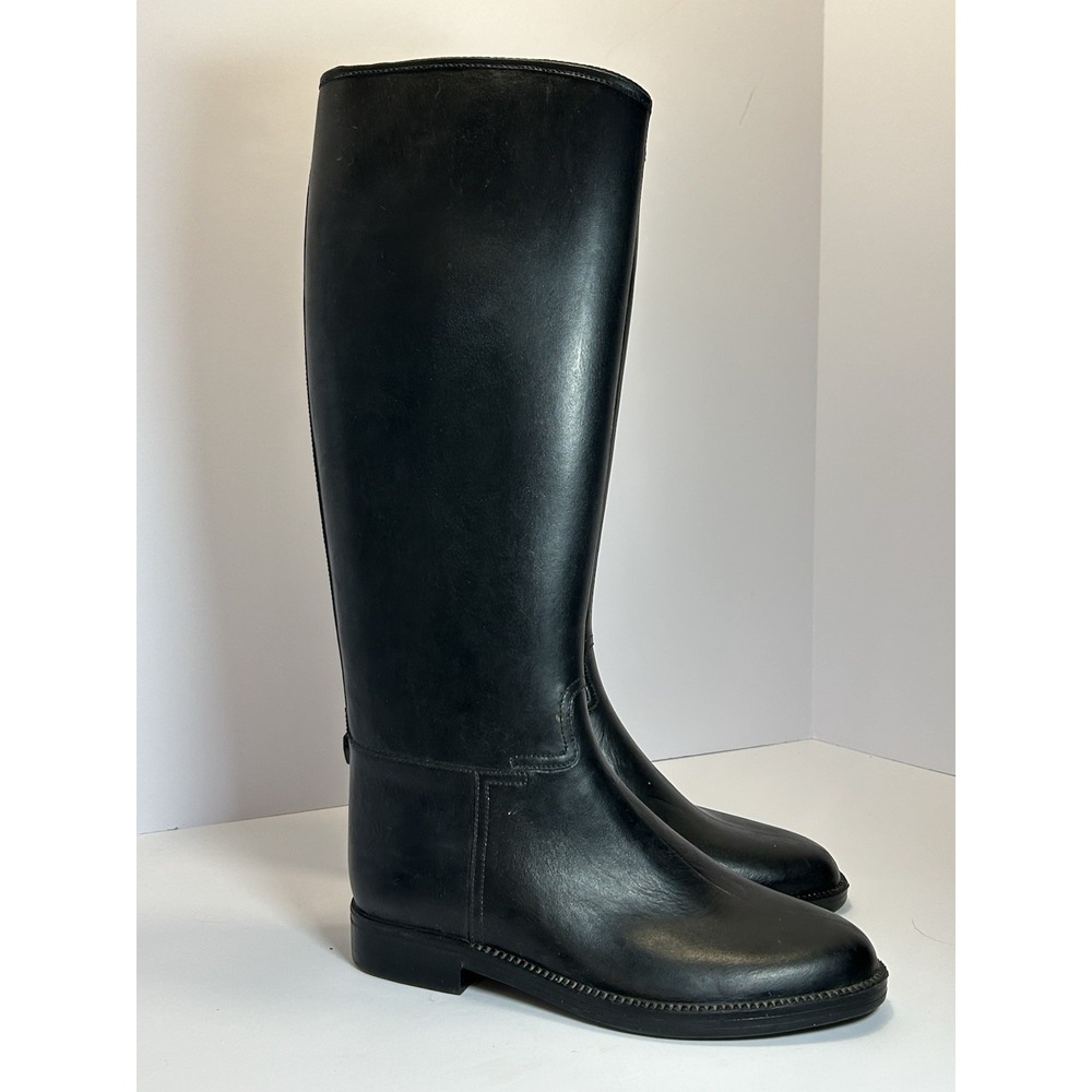 Cadett Israel‎ Tall Rubber Riding Boots Women's US 7 Eu 38 Black Equestrian Rain